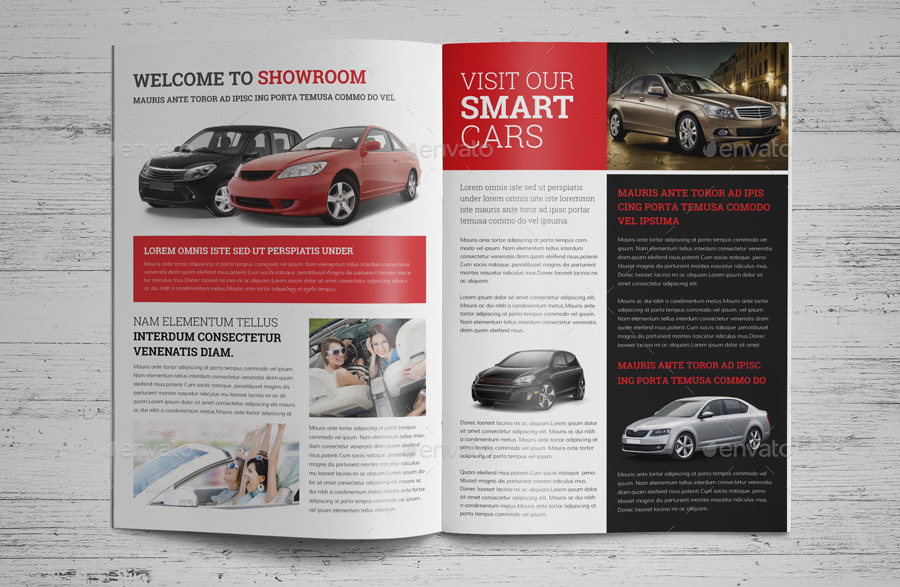 Automotive Car Brochure Catalog InDesign Template, Print Templates